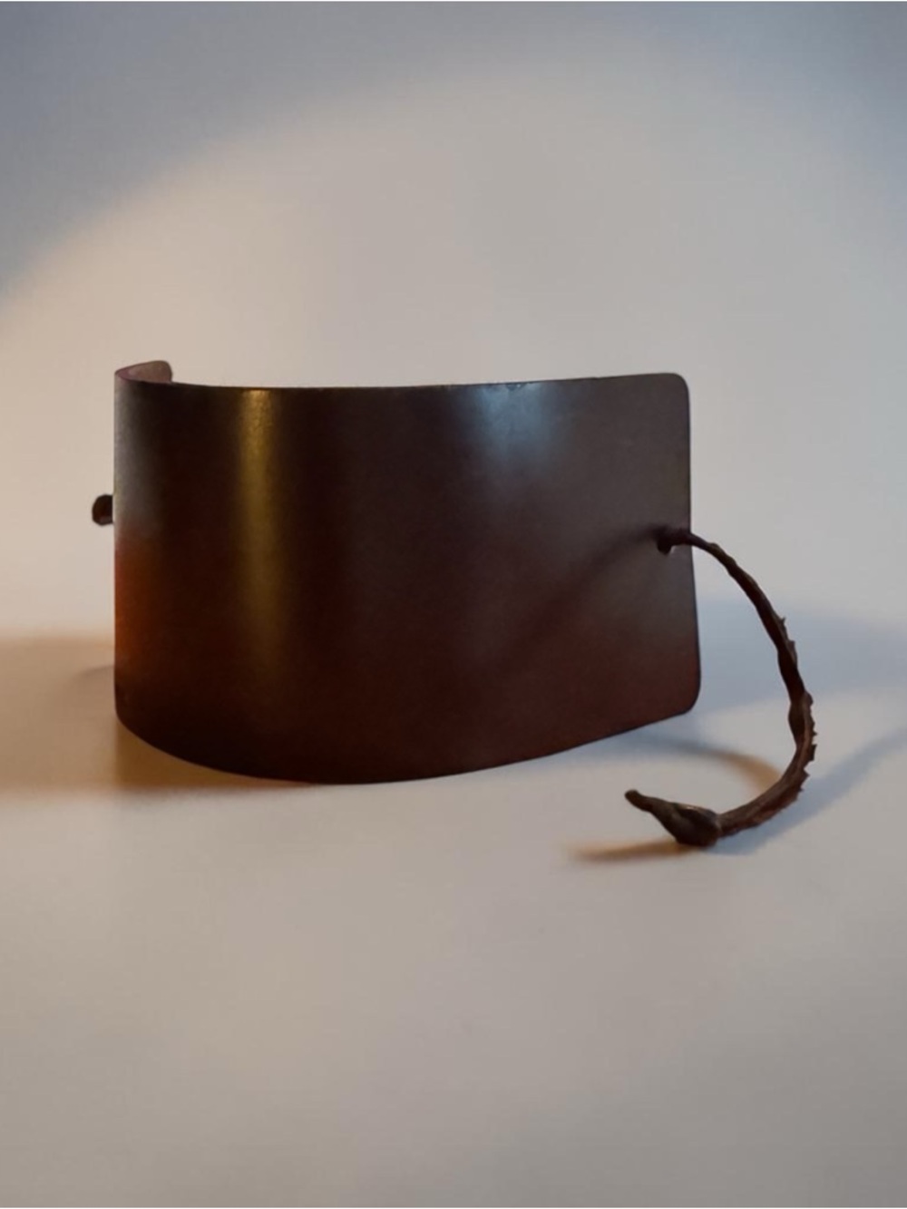 Dark Burgundy Leather Cuff Bracelet - Adjustable